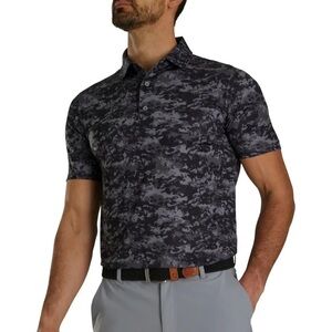 FootJoy FJ Cloud Camo Golf Polo Shirt Men's XXL Black Athletic Prodry Stretch